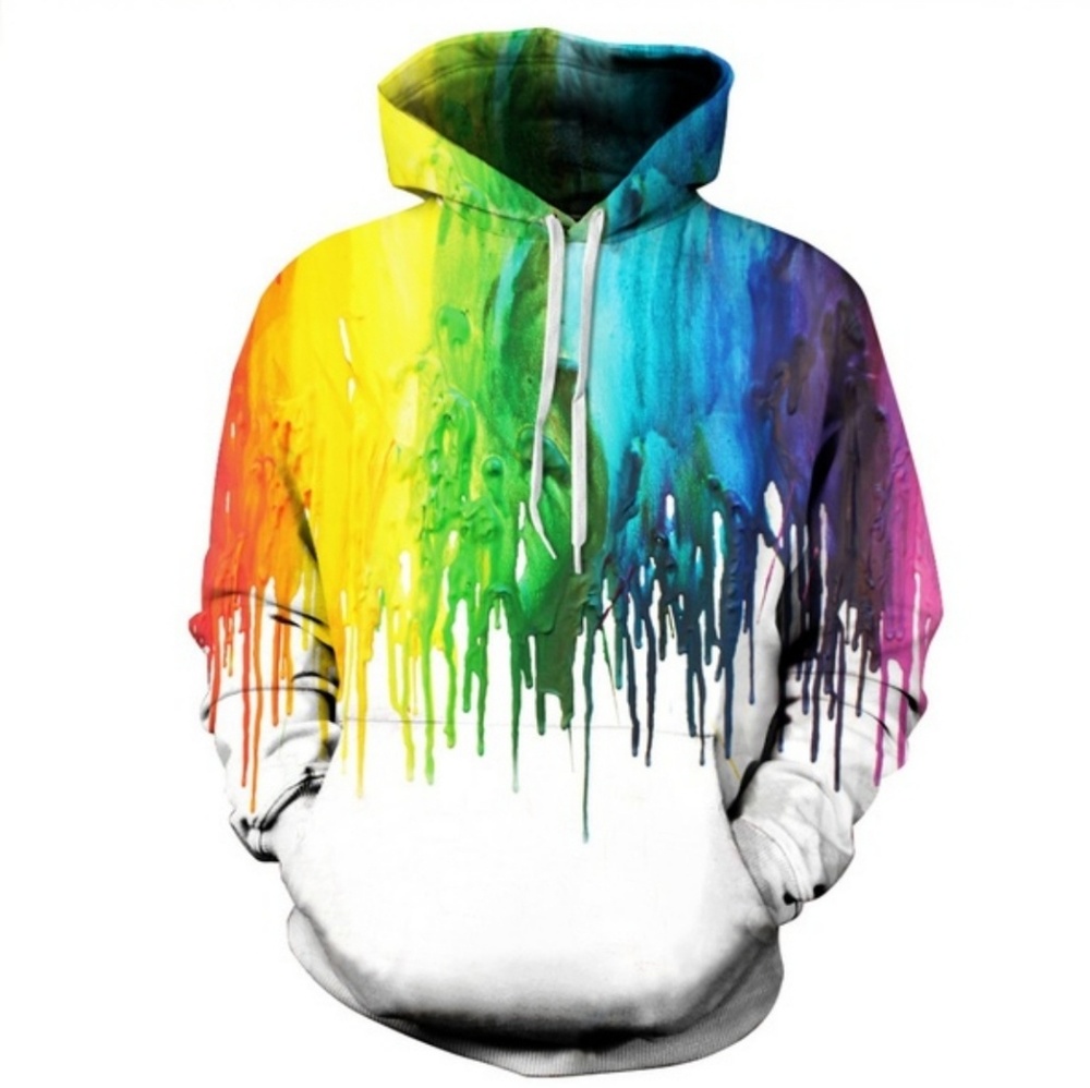 🌹White Sweatshirt w/"Paint" Accents🛍